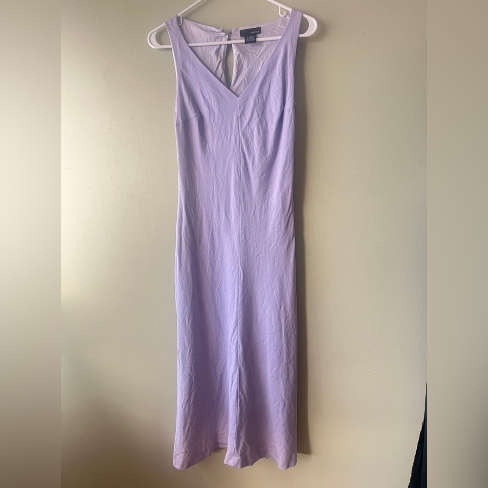 H&M Light Purple Linen Blend Maxi Dress Size 8 NWOT